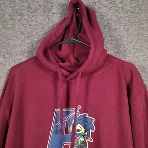 Riot Games Akali Ionia Maroon Hooded Sweatshirt Unisex Small Double-sided